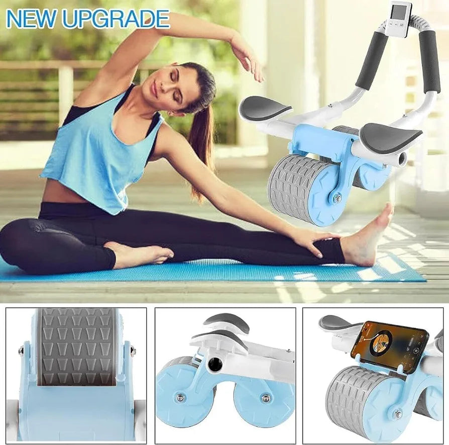 6D Abs Roller Workout Abdominal Exercise Rollers, Automatic Rebound Abdominal Wheel, Fitness Roller Exercise Wheel Workout Trainer Gym Home Fitness Equipment Roller Arms Back 